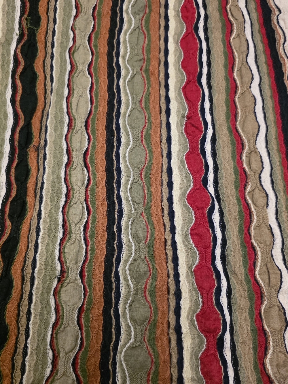 COOGI Multicolor Striped Long Sleeve Button-Down Shirt - Red, Green, Black, Tan - Picture 10 of 11